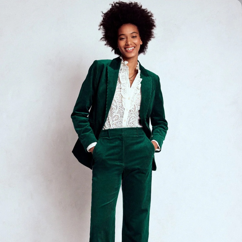 BODEN STAMFORD CORD BLAZER FERN GREEN - 10P